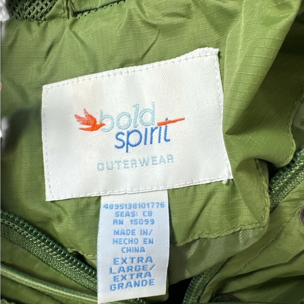 Bold Spirit Green Lightweight Raincoat Utility Anorak Jacket Hooded Women's XL - Picture 8 of 9